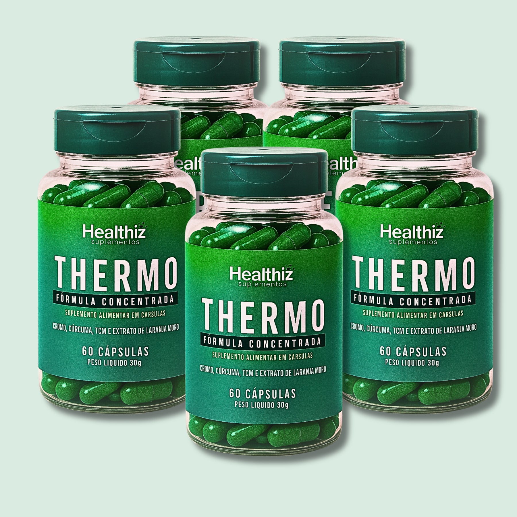 Healthiz Thermo - Termogênico para Controle de Peso e Compulsão | Tratamento Completo de 150 Dias