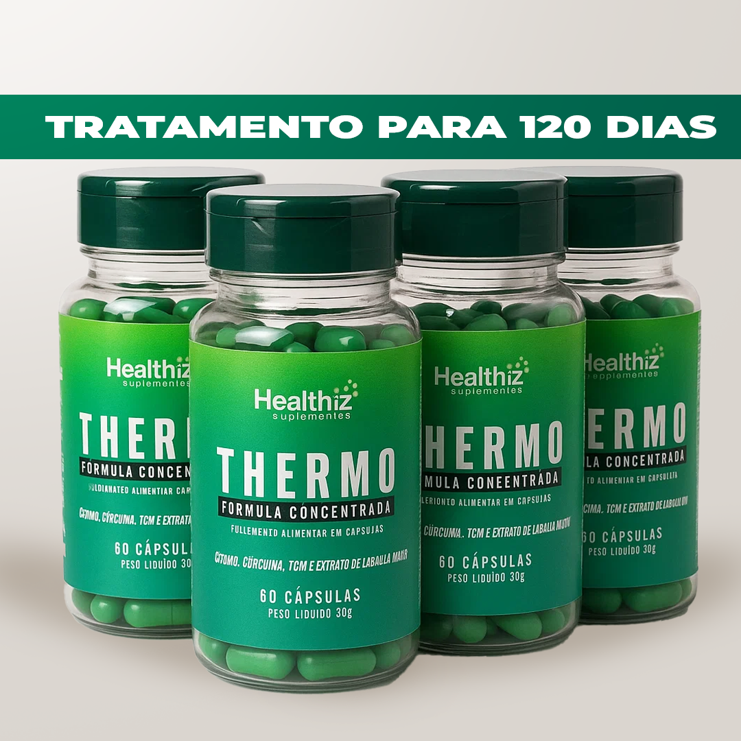 Healthiz Thermo - Termogênico para Controle de Peso e Compulsão | Tratamento Completo de 120 Dias