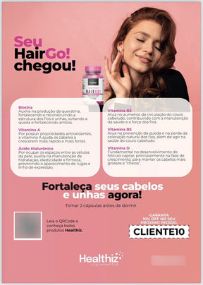 HairGO Healthiz – Cápsulas para Cabelos e Unhas – 60 Dias